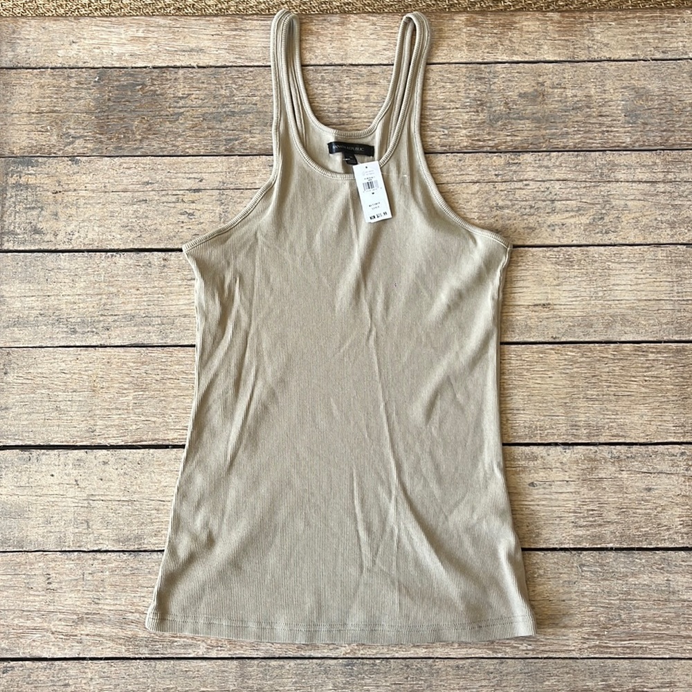 NWT Banana Republic Tan Racerback Ribbed Tank